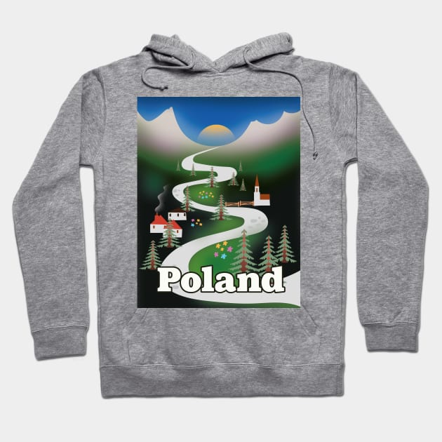 Poland vintage style travel print Hoodie by nickemporium1